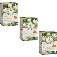 Traditional Medicinals Organic Turmeric With Meadowsweet & Ginger Herbal Tea, Supports Healthy Response To Inflammation, (Pack Of 3) - 48 Tea Bags Total