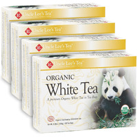 Uncle Lees Organic White Tea - Premium Tea For Everyday Wellness, Low Caffeine, Antioxidant-Rich White Tea Bags, Individually Wrapped, 100 Count (Pack Of 4)