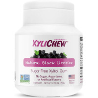 Xylichew 100% Xylitol Chewing Gum Jars - Non Gmo, Gluten, Aspartame, And Sugar Free Gum - Natural Oral Care, Relieves Bad Breath And Dry Mouth - Licorice, 60 Count (Pack Of 4)