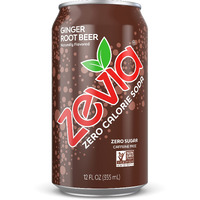 Zevia Zero Calorie Soda, Ginger Root Beer, 12 Fl Oz Cans (Pack Of 24)