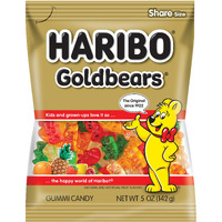 Haribo Gummi Candy, Original Gold-Bears, 5 Ounce Bags (Pack Of 12)