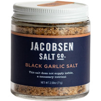 Jacobsen Salt Co. Black Garlic Salt - Kosher Sea Salt, Non-Iodized, Made In Usa, Non-Gmo, Steak Seasoning, Umami Flavored, Real Salt - 2.5Oz