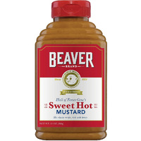 Beaver Sweet Hot Mustard, 13 Ounce Squeeze Bottle (Pack Of 6)