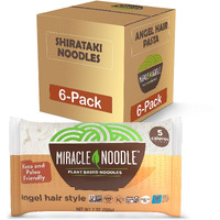 Miracle Noodle Angel Hair Pasta - Plant Based Shirataki Noodles, Konjac Noodles, Vegan, Gluten-Free, Low Carb Pasta, Paleo, Low Calorie Noodles, Soy Free, Non-Gmo, Keto Pasta Noodles - 7 Oz, 6-Pack