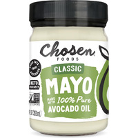 Chosen Foods 100% Avocado Oil-Based Classic Mayonnaise, Gluten & Dairy Free, Low-Carb, Keto & Paleo Diet Friendly, Mayo For Sandwiches, Dressings And Sauces, Made With Cage Free Eggs (12 Fl Oz)