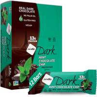 Nugo Dark Chocolate Mint Chocolate Chip, 13G Vegan Protein, 200 Calories, Gluten Free, 12 Count