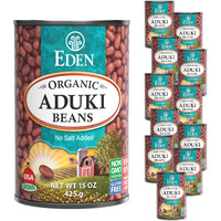 Eden Organic Aduki Beans, (Azuki, Adzuki), Non-Gmo, No Salt Added, Red Beans, Macrobiotic, 15 Oz. Can (12-Pack Case)