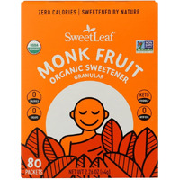 Sweetleaf Monk Fruit Organic Sweetener Granules 80 Packets