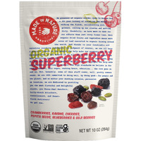 Made In Nature Organic Superberry Fruit Fusion, Non-Gmo, Gluten Free, Vegan Snack, 10Oz (Pack Of 1), Packaging May Vary