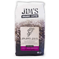 Jims Organic Coffee - Jo-Jos Java Blend - Medium/Light Roast, Whole Bean, 12 Oz Bag