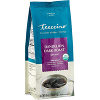 Teeccino Dandelion Dark Roast Herbal Coffee - Caffeine-Free Coffee Alternative With Prebiotics, Gluten Free, Acid Free, Organic - 10 Oz