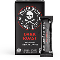 Death Wish Coffee Instant Dark Roast Coffee Packets, Bold & Intense Blend Of Arabica & Robusta Beans, Usda Organic, 8 Count