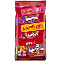 Skittles Original, Skittles Wild Berry & Starburst Original And Starburst Favereds Fun Size Nut Free Individually Wrapped Trick Or Treat Halloween Candy Variety Pack, Party Size, 20.13 Oz Bulk Bag