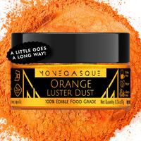 Mon  Gasque Orange Luster Dust Edible Glitter For Cocktails 7G - Vegan Orange Edible Glitter - Halloween Cake Glitter - Edible Glitter For Drinks - Drink Glitter Edible Dust - Edible Glitter For Cakes