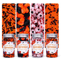 Halloween Sprinkles For Cake Decorating, Food Grade 50G/Bottle, Jimmies Sprinkles, Pumpkin Sprinkles, Fancy Sprinkles For Cupcake Decorating, Baking, Toppers Cookies