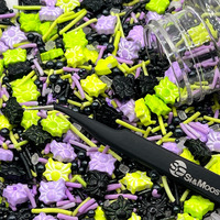 Halloween Sprinkles Spider Sprinkles For Decorating Black Purple Green Jimmies Sprinkles Halloween Spider Candy Spider Sprinkles For Cupcakes Edible Halloween Cake Decorations 3.35 Oz With Tweezers