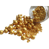 Edible Gold Sugar Pearls Candy Sprinkles 120G/ 4.23Ounce Baking Cake Sprinkles Cupcake And Cake Topper Cookie Decorations Wedding Party Valentines Halloween Christmas Supplies