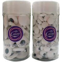 2 Bottles Candy Eyeballs Eyes Cake Cupcake Toppers Cookie Decorations,Two Size Mixed, Edible Dessert Sprinkles For Halloween Christmas Cake Cupcakes Decoration
