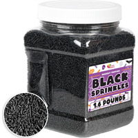 Black Halloween Sprinkles - 1.6 Pounds - Black Jimmies For Halloween - Bulk Sprinkles For Ice Cream, Cookies, Cupcakes - Halloween Sprinkles For Baking