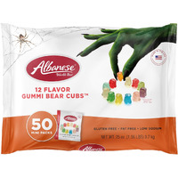 Albanese World's Best, Halloween 12 Flavor Gummi Bear Cubs, 50-0.5Oz Trick Or Treat Bags Of Halloween Candy