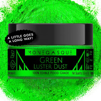 Mon  Gasque Green Luster Dust Edible Glitter For Cocktails 7G - Premium Green Edible Glitter - Halloween Cake Glitter - Edible Glitter For Drinks - Drink Glitter Edible Dust - Edible Glitter For Cakes