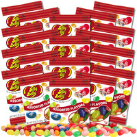 20 Mini Packs Of Assorted Flavor Jelly Beans, Individually Bagged For Halloween Or Birthday Party Favors, Bulk Chewy Candy, Pack Of 20