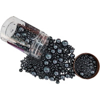 Edible Black Sugar Pearls Candy Sprinkles 120G/ 4.23Ounce Baking Cake Sprinkles Cupcake And Cake Topper Cookie Decorations Wedding Party Valentines Halloween Christmas Supplies