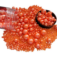 Edible Orange Sugar Pearls Candy Sprinkles 120G/ 4.23Ounce Baking Cake Sprinkles Cupcake And Cake Topper Cookie Decorations Wedding Party Valentines Halloween Christmas Supplies