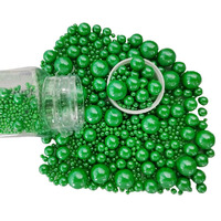 Edible Christmas Green Sugar Pearls Candy Sprinkles 120G/ 4.23Ounce Baking Cake Sprinkles Cupcake And Cake Topper Cookie Decorations Wedding Party Valentines Halloween Christmas Supplies