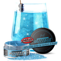 Mon  Gasque Blue Edible Glitter For Cocktails 10G - Halloween Skyline Blue Drink Glitter - Edible Glitter Blue - Blue Edible Glitter For Drinks - Blue Glitter Edible - Edible Blue Glitter Blue Fondant