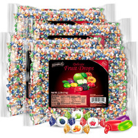 Colombina Delicate Fruit Drops, 4 Assorted Fruit Candy Flavors, Individually Wrapped, Ideal For Easter, Halloween, And Christmas, 2.2Lbs (Pack Of 4)