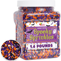 Halloween Sprinkles - Bulk Sprinkles - 1.6 Lb - Orange, Black, Purple And White Jimmies