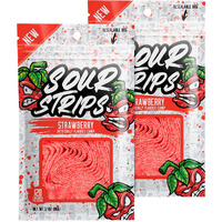 Sour Strips Watermelon Flavored Sour Candy Strips | Deliciously Sour Chewy Candy Belts | Vegan Friendly Halloween Candies, 12 Strips Per Pack, 3.7 Oz