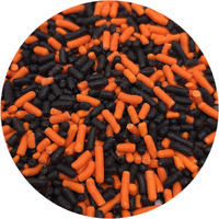Ncs Halloween Orange And Black Edible Jimmies Sprinkles, 8 Ounces - Great For Cupcakes, Cookies, Cakes, Cakes Pops, Donuts