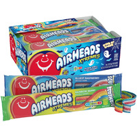 Airheads Xtremes Belts, Halloween Trick Or Treat Sweetly Sour Candy, Rainbow Berry And Bluest Raspberry Flavors, Individually Wrapped Bulk Candy For Adults & Kids, Assorted Multipack, 2 Oz (Pack Of 18)