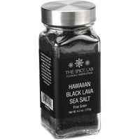The Spice Lab Black Salt - Real Hawaiian Black Lava Salt - Fine 4.2 Oz French Jar - Ou Kosher Gluten-Free Non-Gmo Gourmet Salt - Authentic Hawaiian Black Salt - Excellent Halloween Margarita Salt