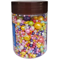 Edible Pearl Sugar Sprinkles Multicolor Candy Mixing Size Baking Edible Cake Decorations Cupcake Toppers Cookie Decorating Celebrations Wedding Valentines Easter Halloween Christmas Supplies 120G/ 4.23Oz