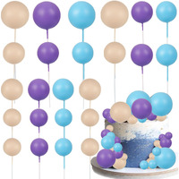 Gyufise 30Pcs Balls Cake Toppers Ball Cake Picks Ball Shaped Cupcake Toppers Foam Balls Cake Topper Insert Mini Balloons Cake Decorations For Baby Shower Birthday Party Supplies Khaki Purple Deep Blue
