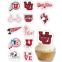 University Of Utah Utes Cupcake Toppers (24 Pcs) University Of Utah Party Supplies For Football Tailgating, Birthday Party, Utah Graduation Decorations (Utah Utes)