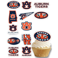Auburn Tigers Cupcake Toppers (24 Pieces) Auburn University Party Supplies For Football, Birthday Gift, Graduation Party Decorations (Auburn Tigers)