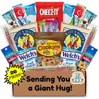 Hangry Kits Sending A Giant Hug Gifts For Men And Women - Send-A-Hug Gift Basket Care Package For Men, To A Friend Or Loved One In Hospital, After Surgery Or Sickness. Recovery. Delicious Variety Of Comforting Snacks