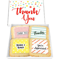 Thank You Gift Basket Cookies For Men Women Employees Teacher Nurse Co Workers | Individually Wrapped | 4 Pack | Appreciation Box