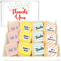 Thank You Gift Basket Decorated Cookies For Men Women Nurses Employees Co Workers Teacher | Individually Wrapped | 12 Pack | Appreciation Box