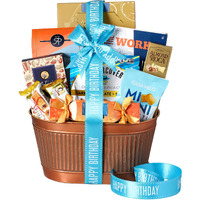 Broadway Basketeers Happy Birthday Gift Basket Of Gourmet Sweets & Snacks Share The Joy With Jam Packed Birthday Gift Basket Perfect For Mom, Dad, Family Friends, And Business Associates