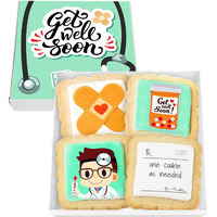 Get Well Soon Gift Cookies Basket Box 4 Pack For Kids And Adults After Surgery Care Package Feel Better Sick | Nut Free | Kosher