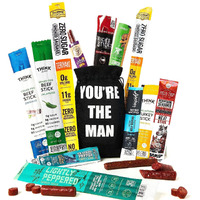 Jerky Sticks Gift For Men - Curated Assortment Of High Protein Snacks - Alternative To Beef Jerky Gift Basket - Beef & Turkey Jerky Variety Pack Gift Set, Exotic Meat Gift For Men & Women