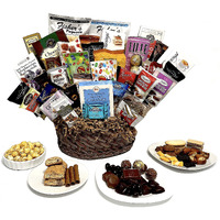Hand-Crafted 38 Piece Customizable Chocolate Gift Basket Of Gourmet Chocolates, Cookies, And Crunches. Tasty Treats Selected For Businesses, Clients, Employees, Birthdays, Thank You And More!