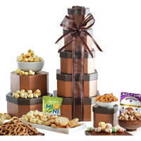 Broadway Basketeers Gourmet Food Gift Basket Tower Snack Gifts For Women, Men, Families, College, Appreciation, Thank You, Congratulations, Corporate