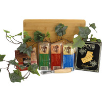 Gift Basket Village: Sweet Home Sampler - Gourmet Cheese & Cracker Cutting Board Set