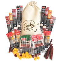 Jerky Gift Basket For Men - 26Pc Jerky Variety Pack Of Beef, Pork, Turkey, & Ham Snack Sticks - High Protein Healthy Snack - Unique Gift For Men
